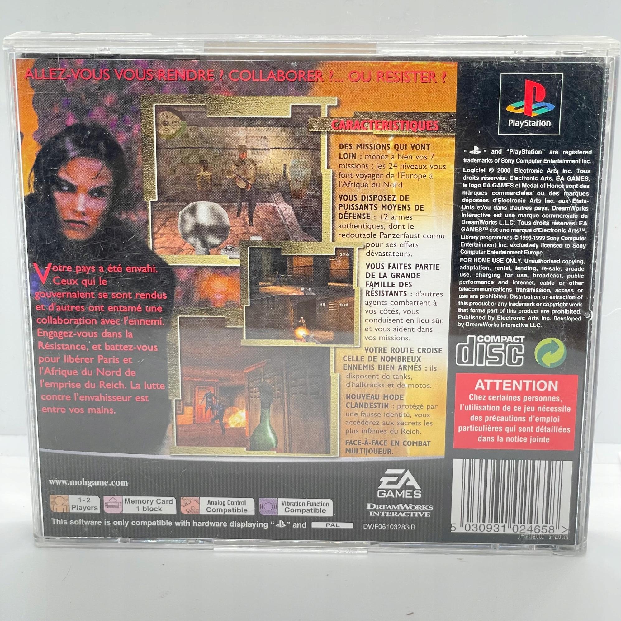 Medal of Honor Resistance (Underground) PSX PS1 (FR)