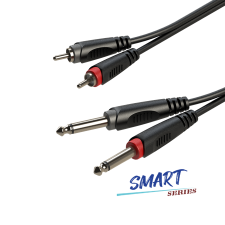 Kabel audio 2 x RCA / 2 x Jack 6.3mm mono 1m SMART Roxtone SACC150L1