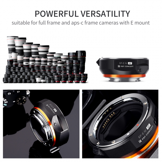 Adapter bagnetowy K&F Concept EF-E IV - Canon EF / Sony E