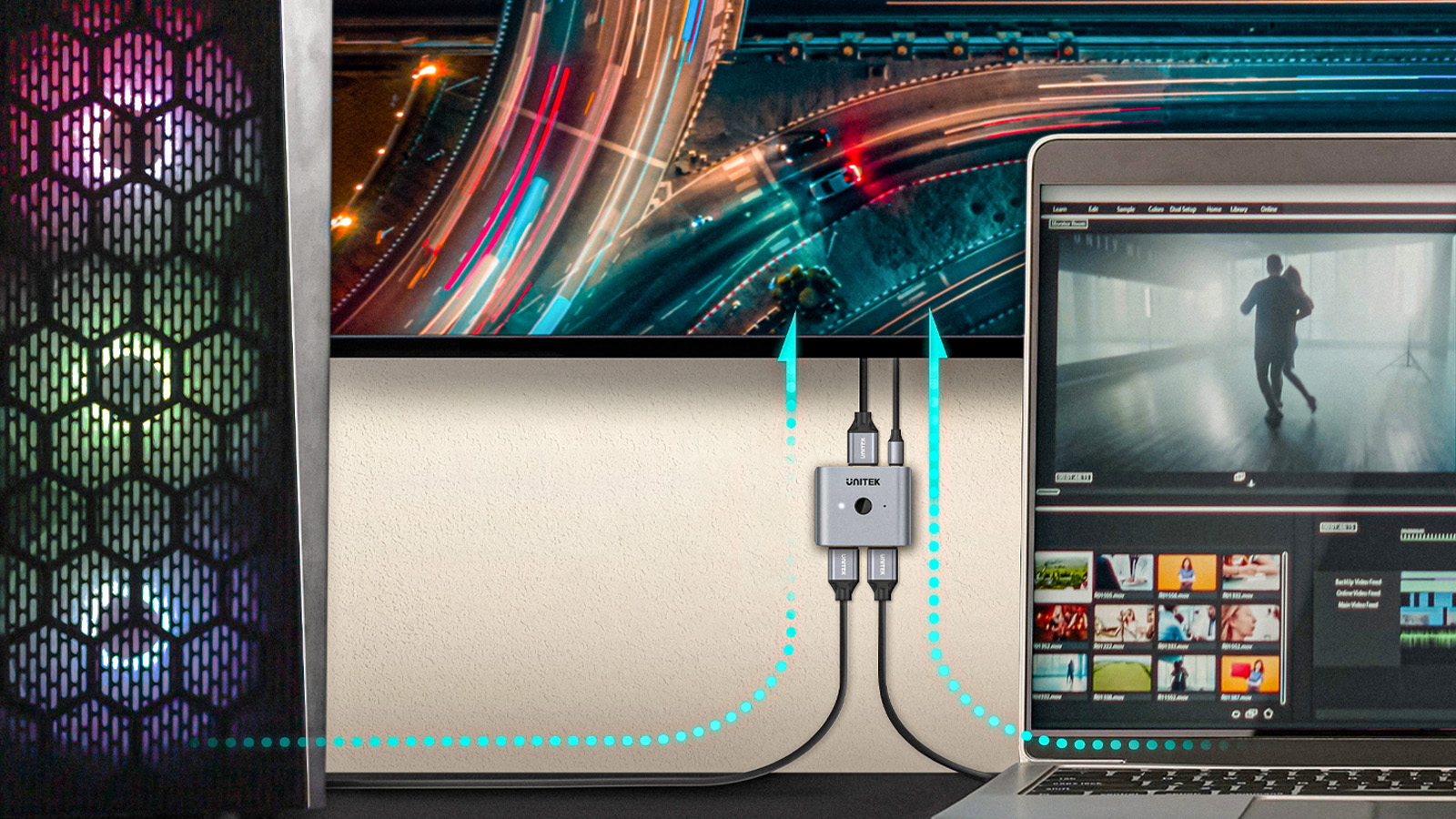 Unitek Ekstender HDMI 2.0 4K przez Ethernet do 60m