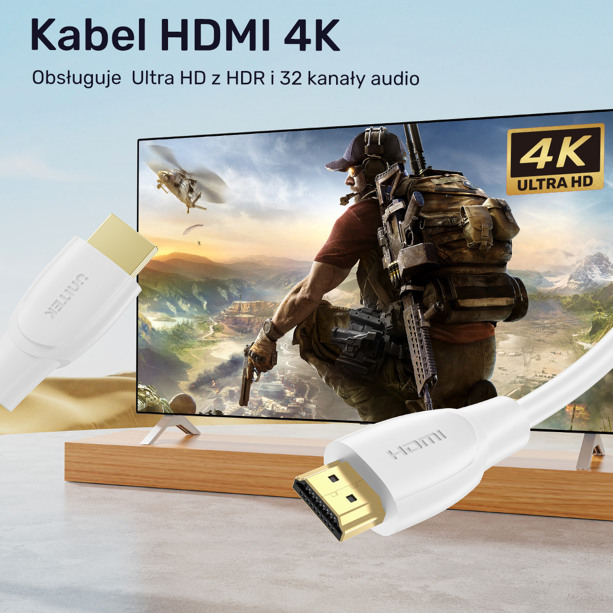 Unitek Kabel HDMI 2.0 4K biały 5m