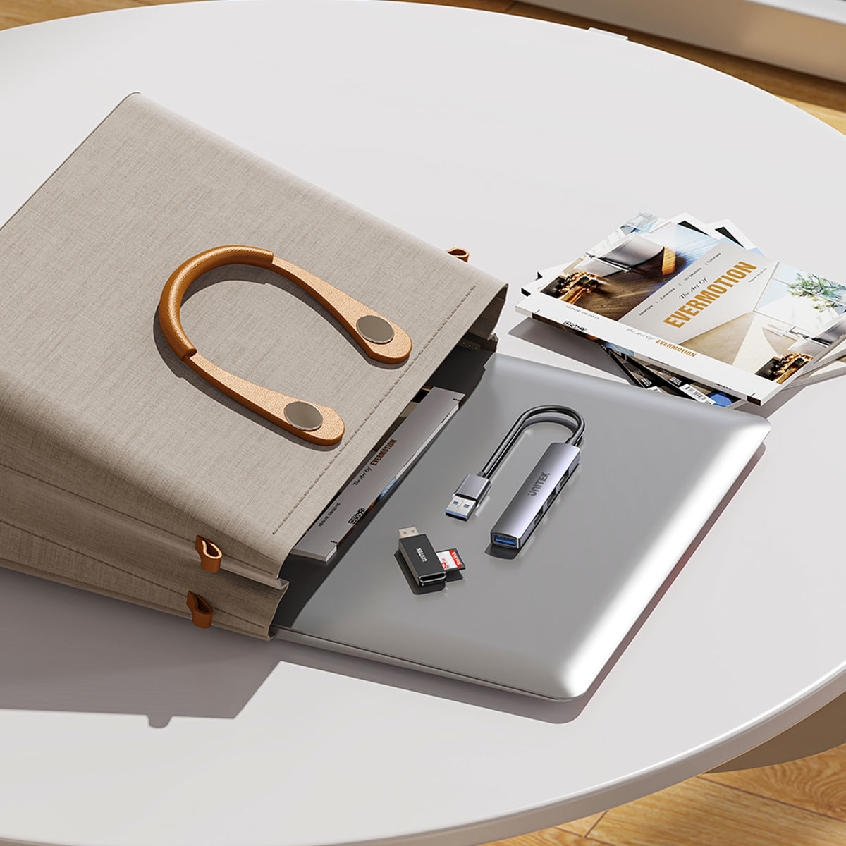 Unitek Hub USB-A 1*USB-A 5 Gbps, 3*USB-A 2.0 alu