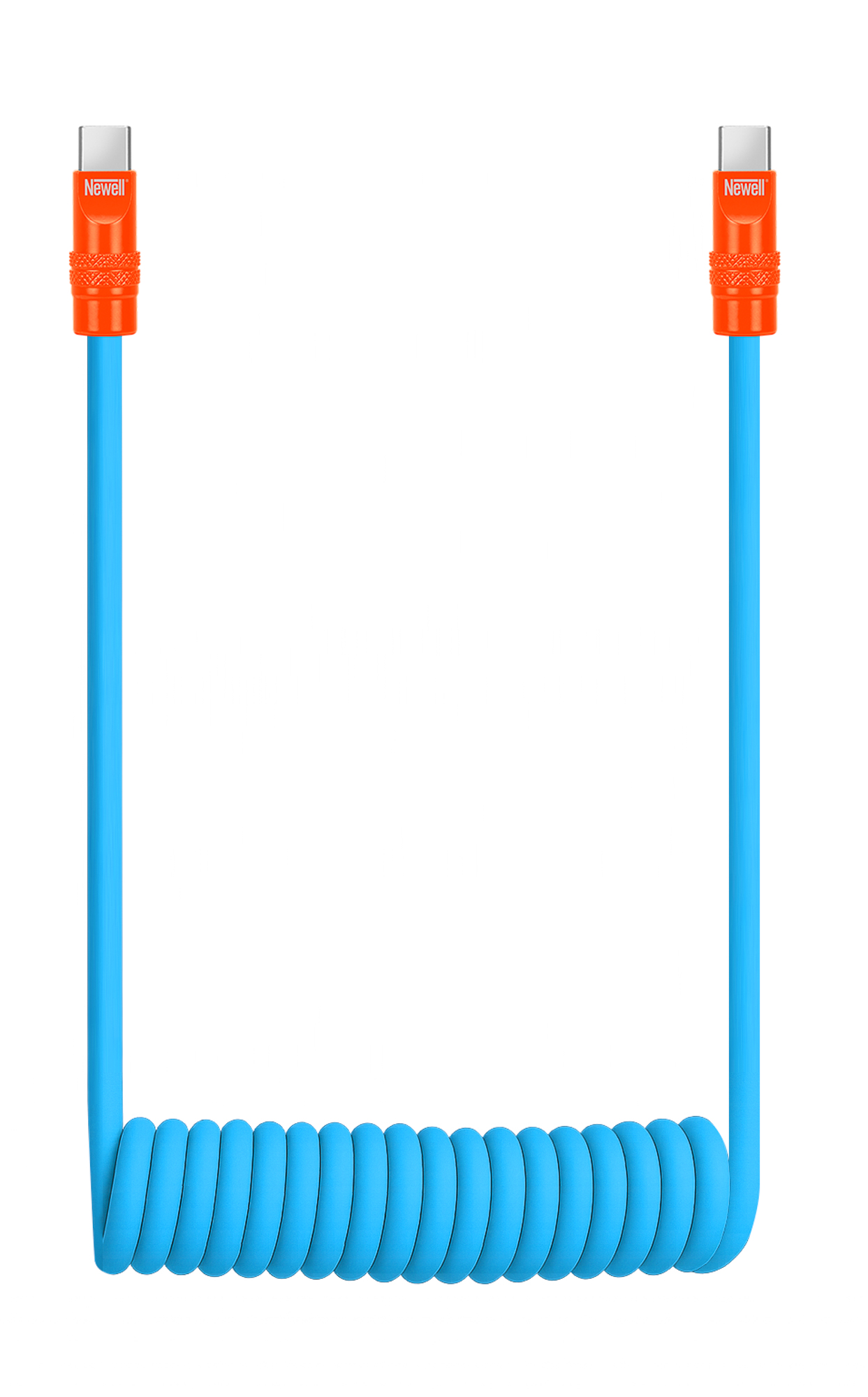 Kabel Newell USB-C - USB-C 100 W, 1,5 m, silikonowy,niebiesko-pomarańczowy