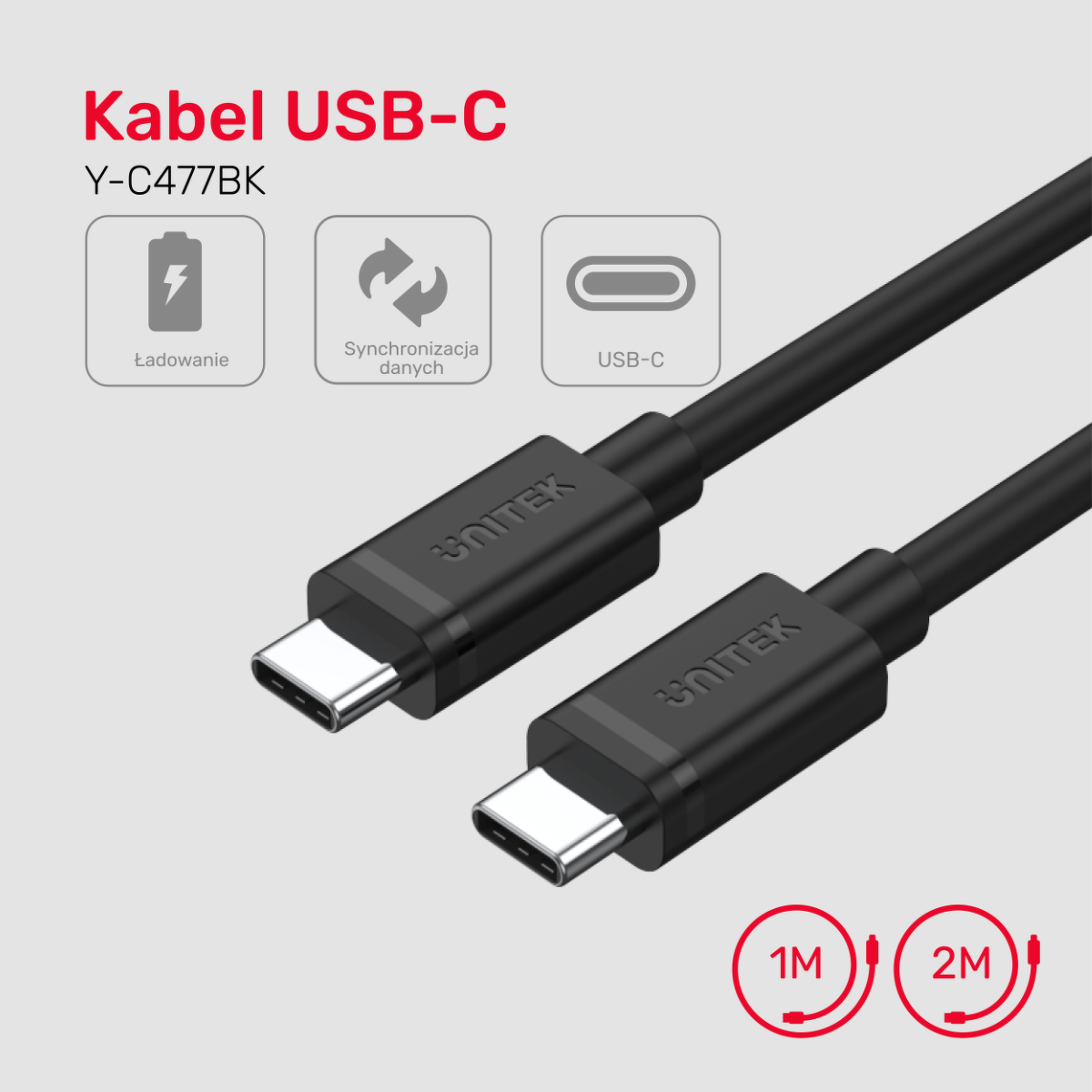 Unitek przewód USB Typ-C do USB Typ-C 2m