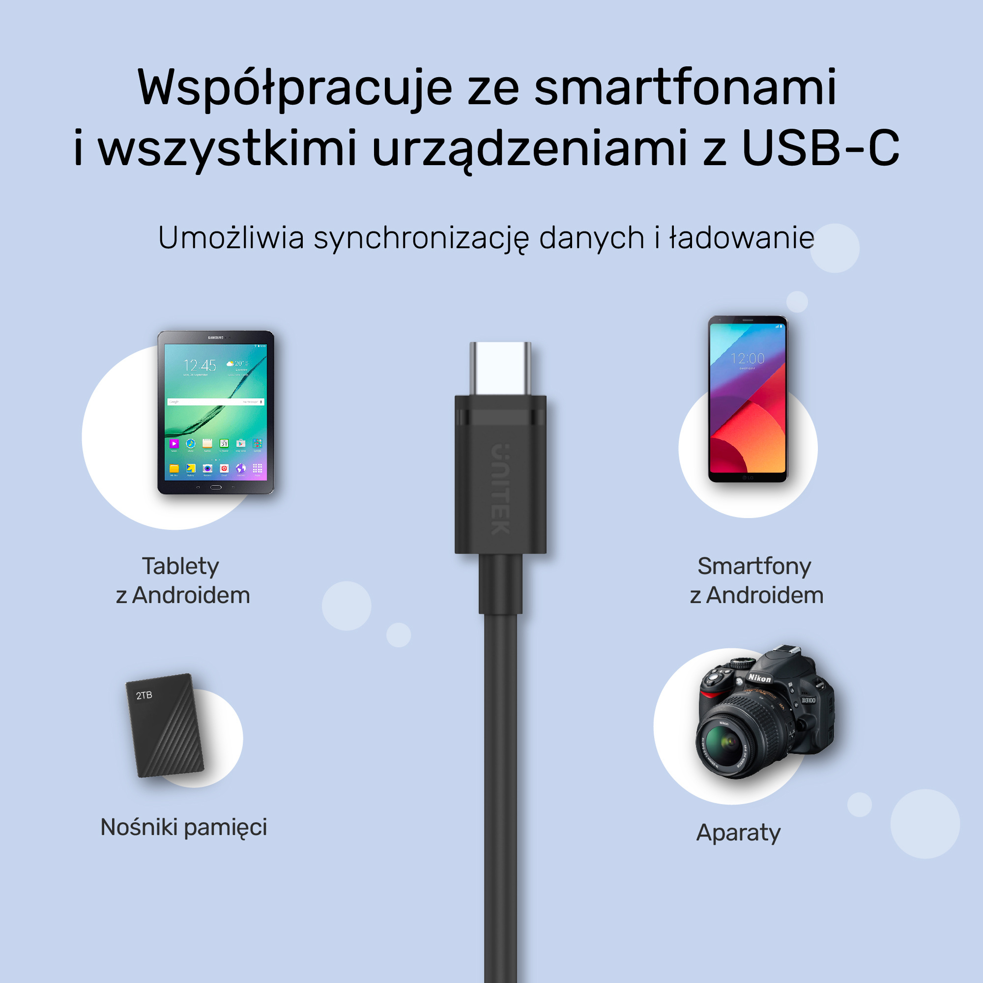 Unitek przewód USB 3.1 typ A - typ C M-M 3 m