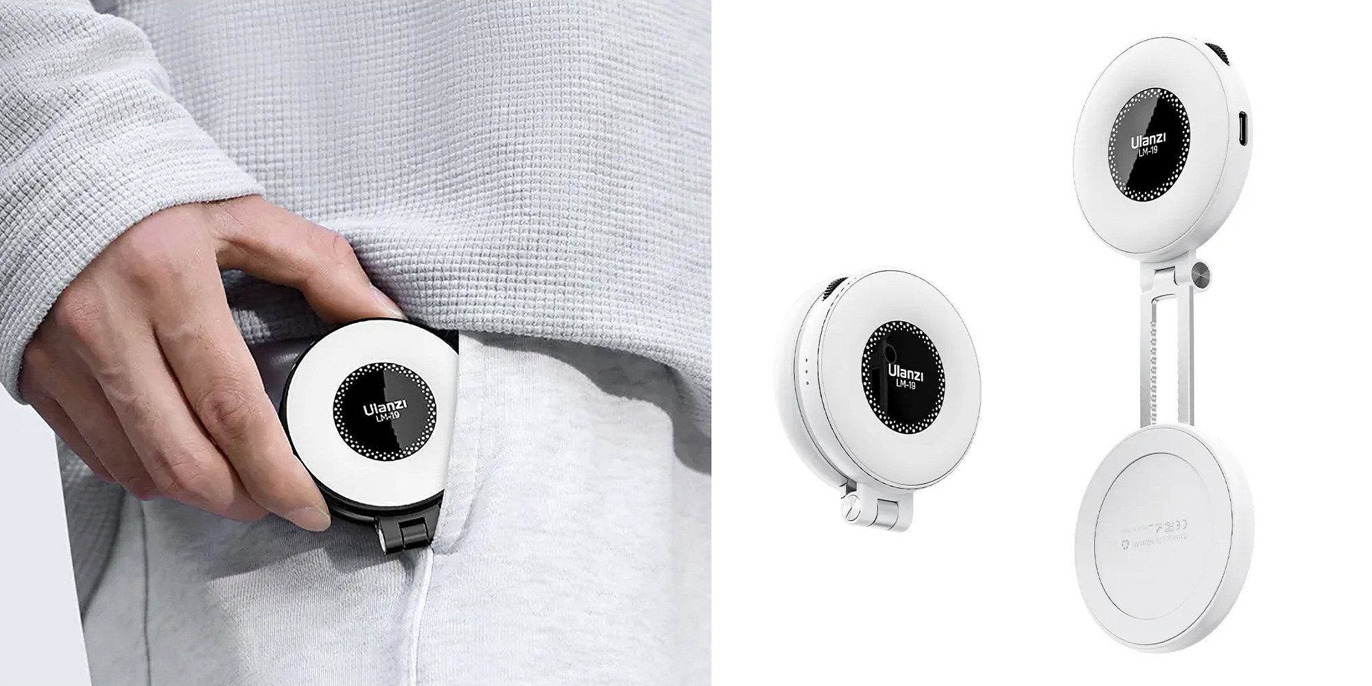 Lampa LED Ulanzi LM19 Magsafe - WB (2500 K - 8500 K), biała