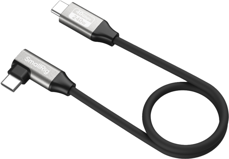 SmallRig 5075 - kabel USB-C-prosty do USB-C-kątowy, 35cm, 40Gbps, 240W, 8K