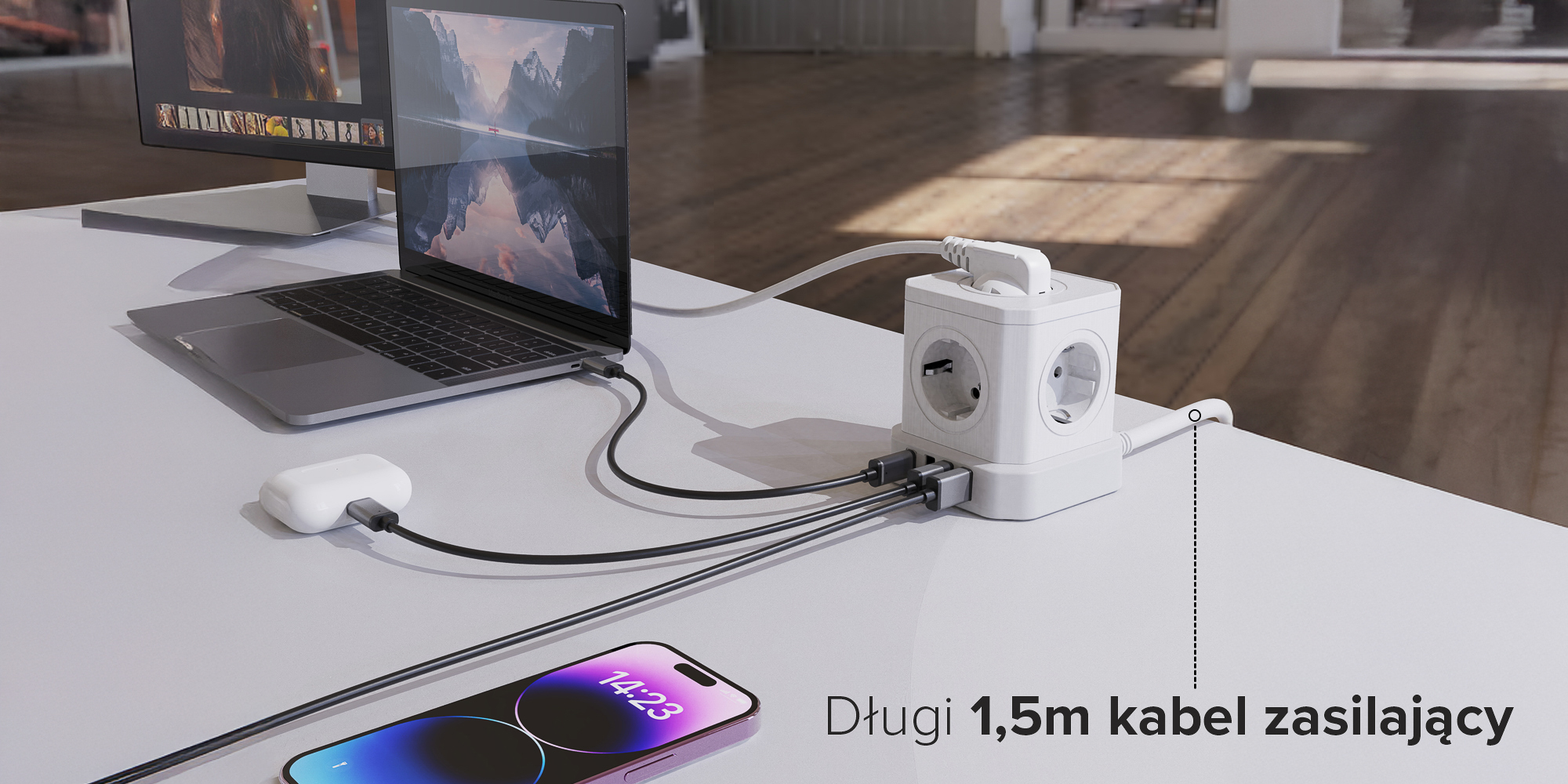 Kostka zasilająca Newell GaN Power Cube 9w1