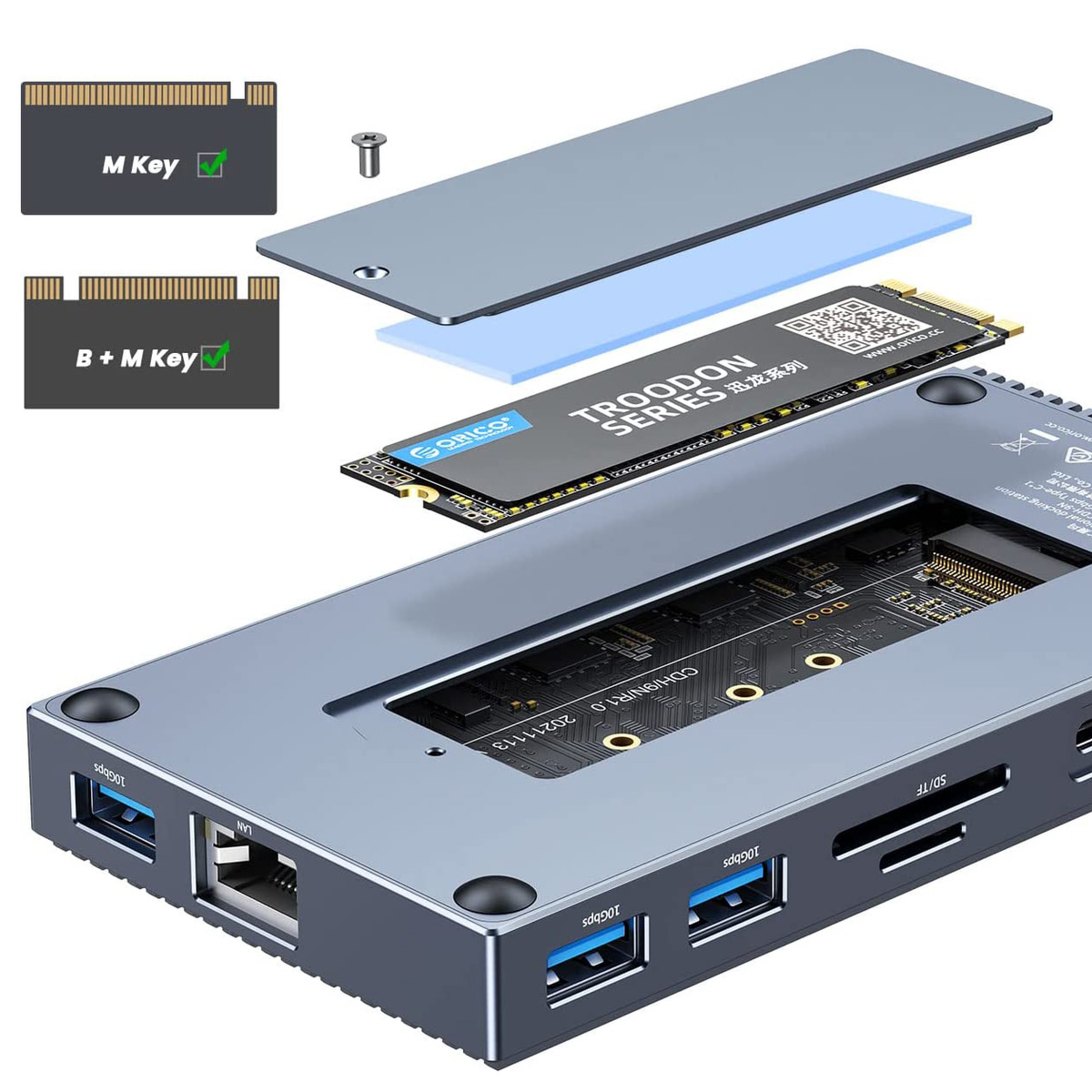 Orico Stacja dokująca 9w1 z obudową M.2 SSD NVMe