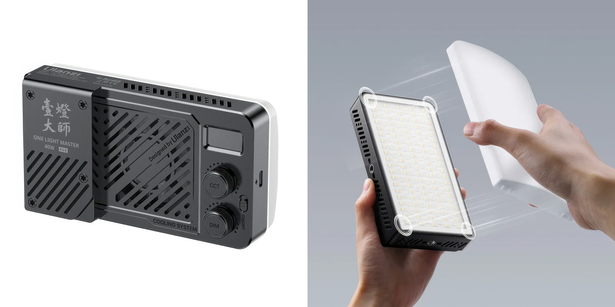 Lampa LED Ulanzi LM-P40 RGB,  WB (2700 K - 6500 K)