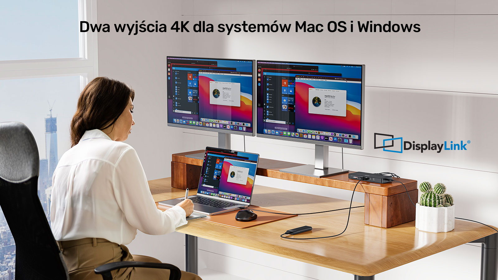 Unitek Przełącznik KVM 2 komputery 2 monitory 4K