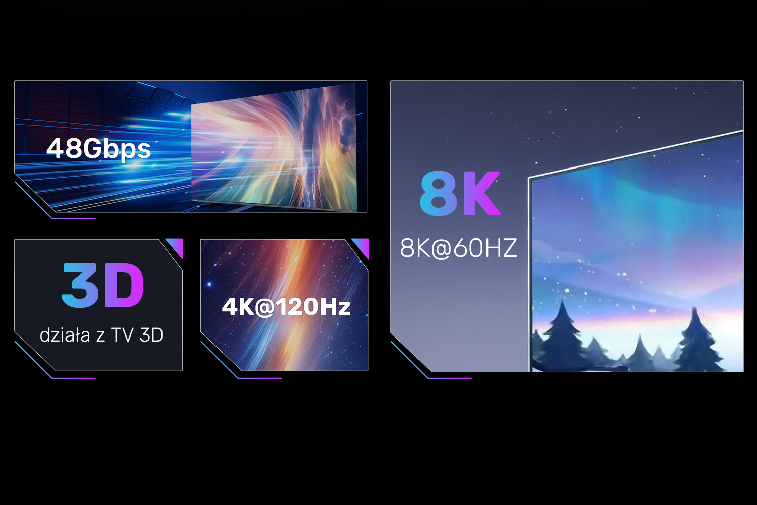 Unitek Kabel HDMI 2.1 8K 60Hz, czarny, 3m