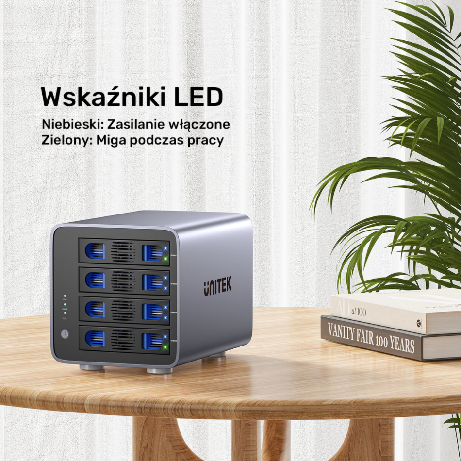 4-dyskowa obudowa RAID 0/1/5/10 / JBOD/ PM Unitek