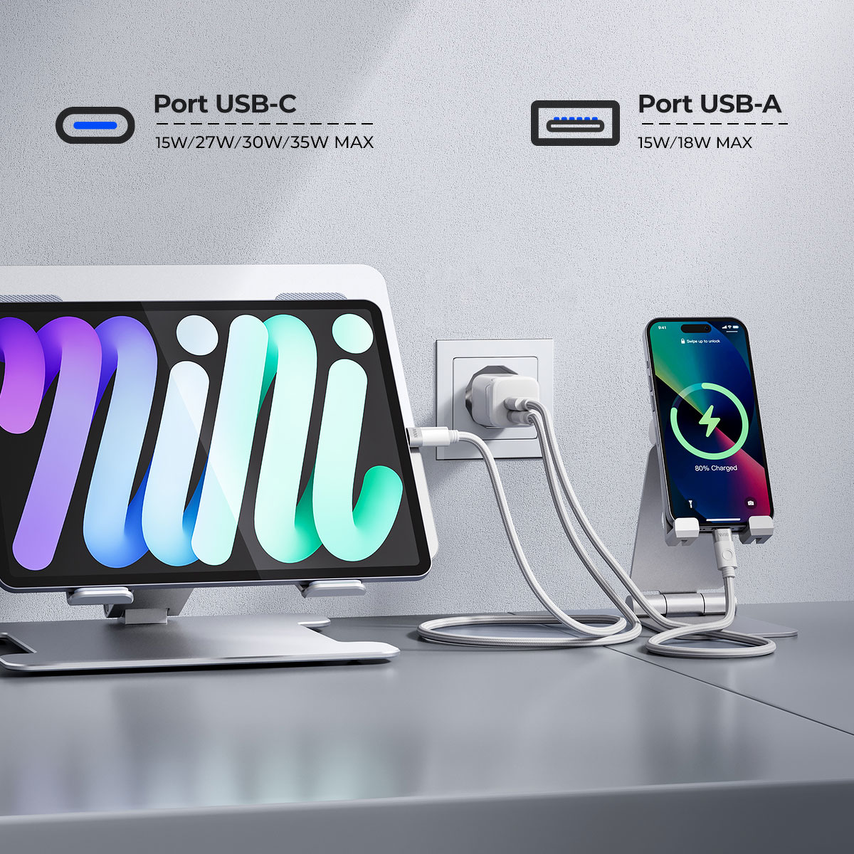 Orico Ładowarka GaN 35W USB-A + USB-C