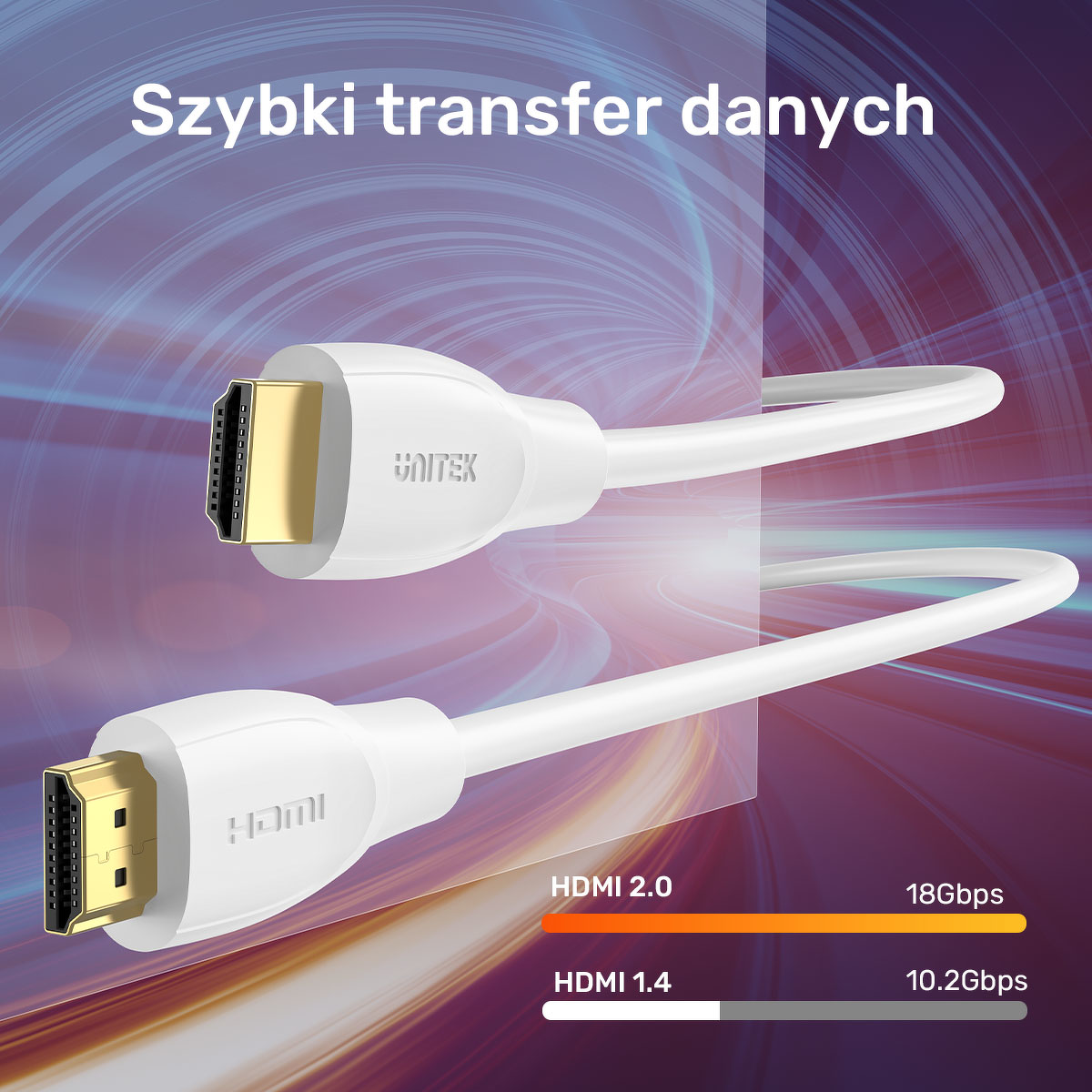 Unitek Kabel HDMI 2.0 4K biały 1m