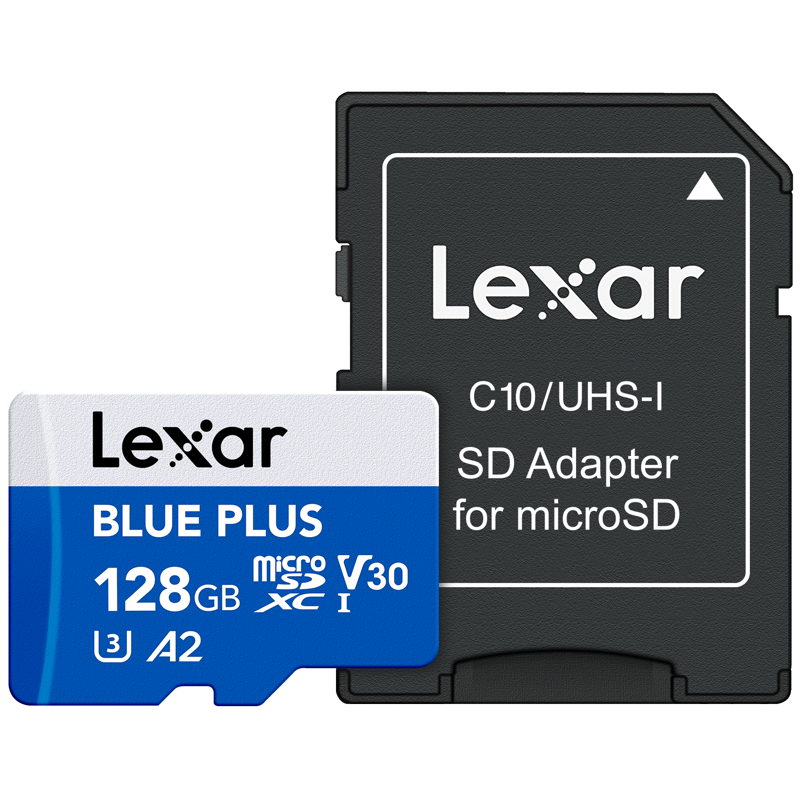 microSDHC Blue Plus UHS-I  SD, do 170 MB/s odczytu C10/A2/U3 (V30) 128 GB