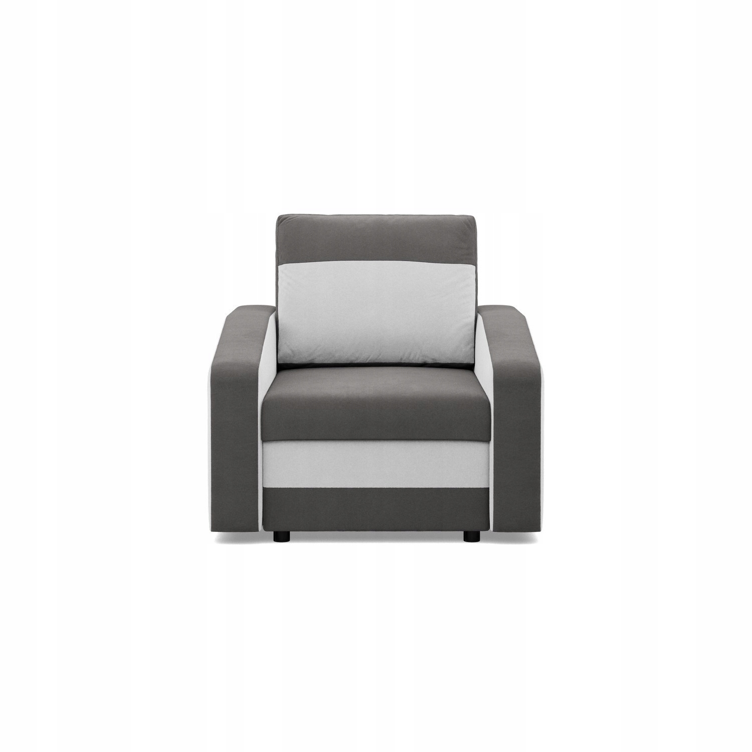 FOTEL ORION SZARY BIAŁY Wygodny Nowoczesny PIANKA