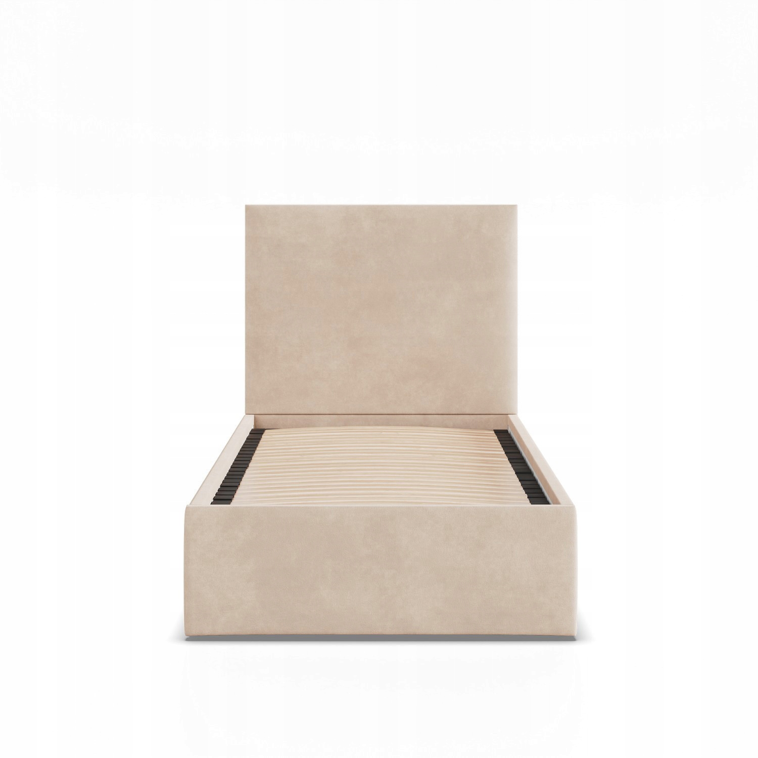 Łóżko Ramowe PAOLA BEŻOWE JEDNOOSOBOWE Tapicerowane Pojedyncze VELVET