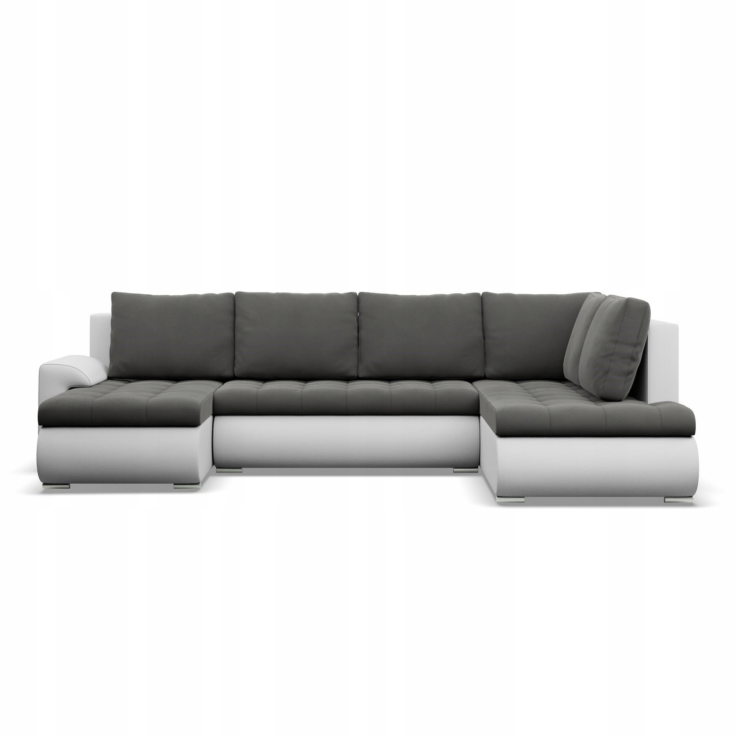 NAROŻNIK FORESTA XXL Z OTOMANĄ POPIEL BIAŁY KANAPA Rogówka