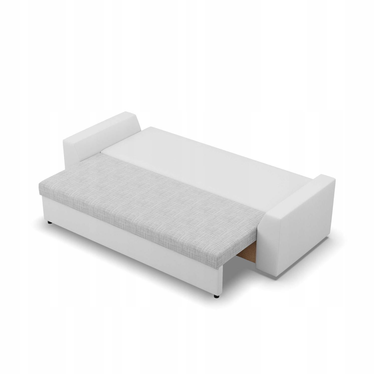 KANAPA LUGO Rozkładana Wygodna Sprężyny BONELL Funkcja Spania SZARY BIAŁY