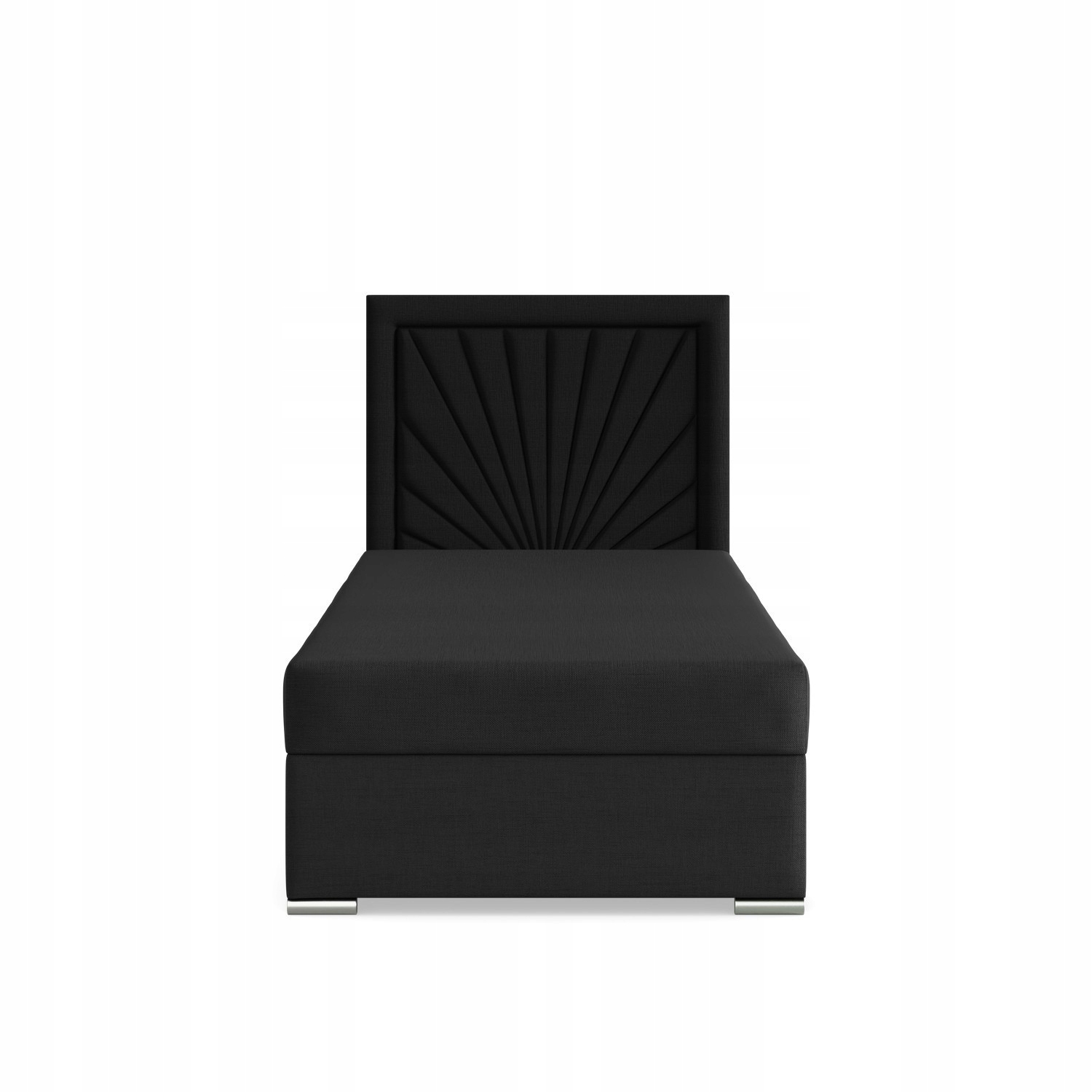 Łóżko Kontynentalne VICENZA JEDNOOSOBOWE Tapicerowane Pojedyncze CZARNE