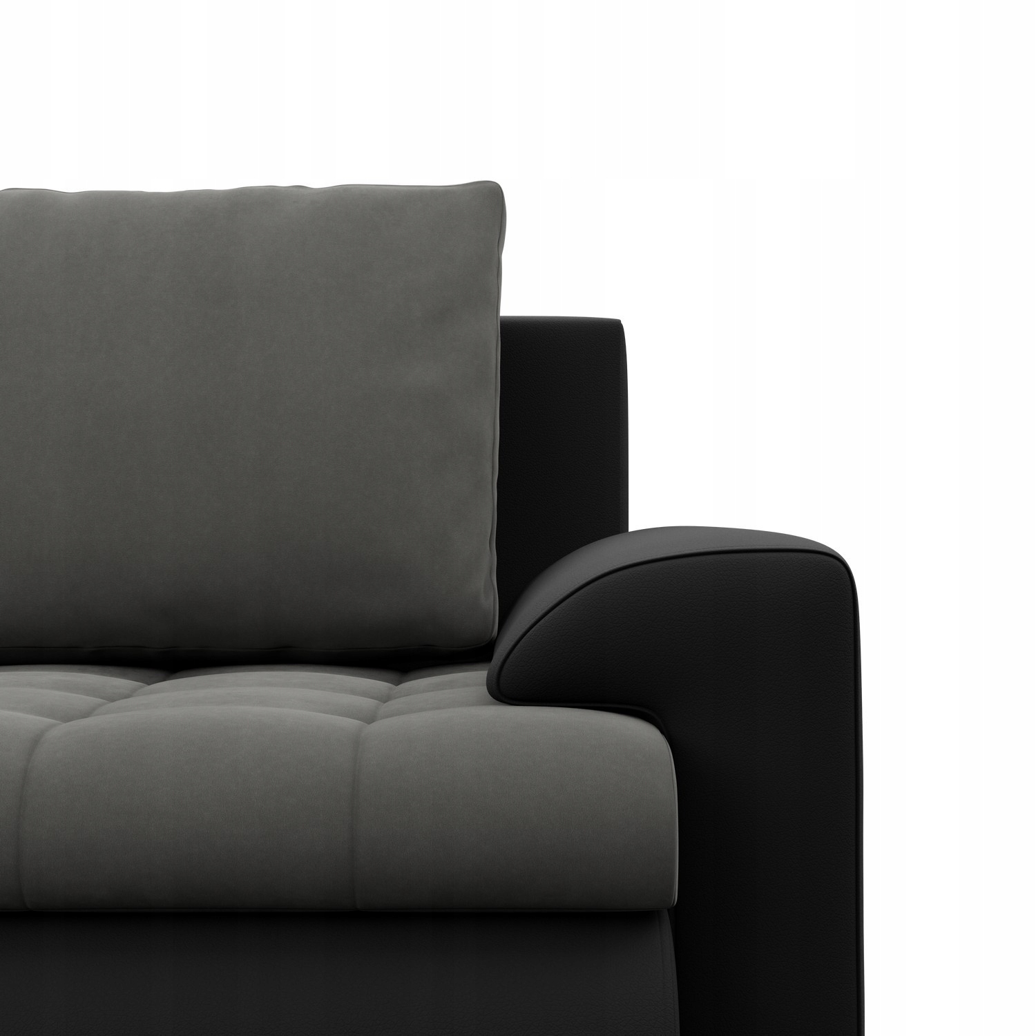 NAROŻNIK FORESTA XL POPIEL CZARNY KANAPA Rozkładana Rogówka Wygodna