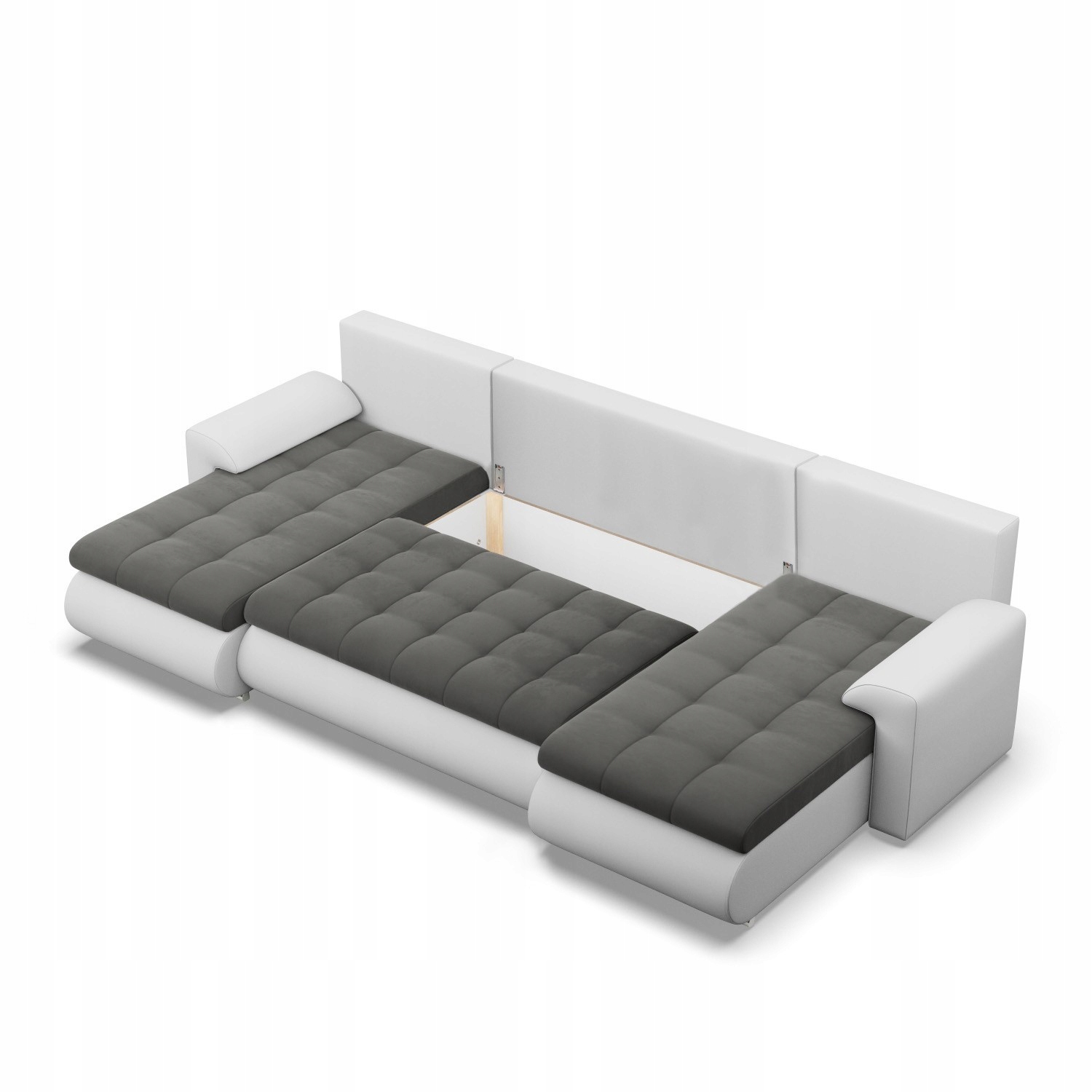 NAROŻNIK FORESTA U DUŻY POPIEL BIAŁY KANAPA Rozkładana