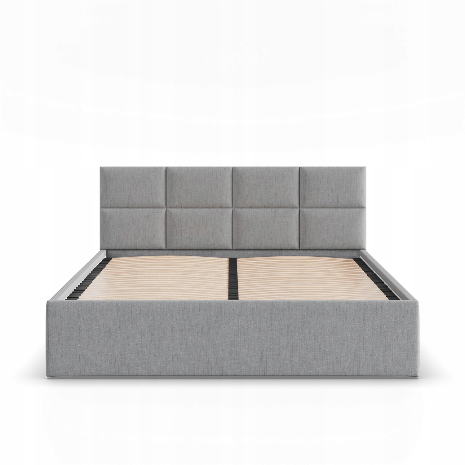 Łóżko Ramowe BORGO JASNY SZARY Tapicerowane Podwójne 180x200