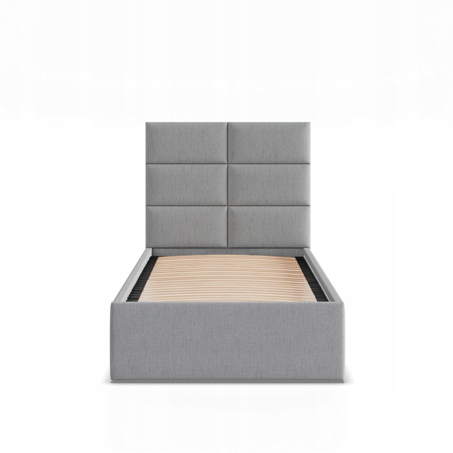 Łóżko Ramowe YORK JEDNOOSOBOWE Tapicerowane Pojedyncze JASNY SZARY