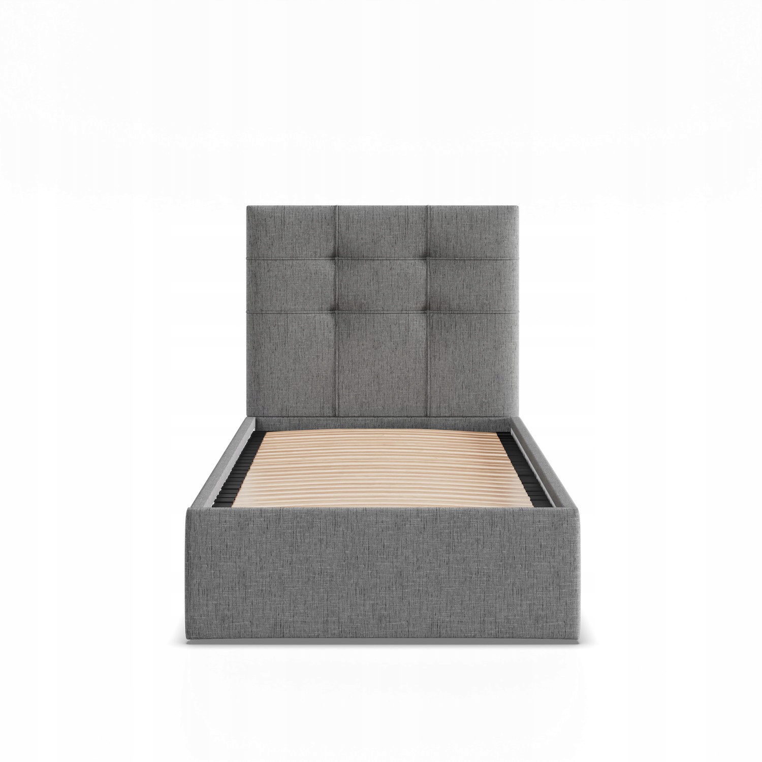 Łóżko Ramowe SORIA CIEMNY SZARY JEDNOOSOBOWE Tapicerowane Pojedyncze