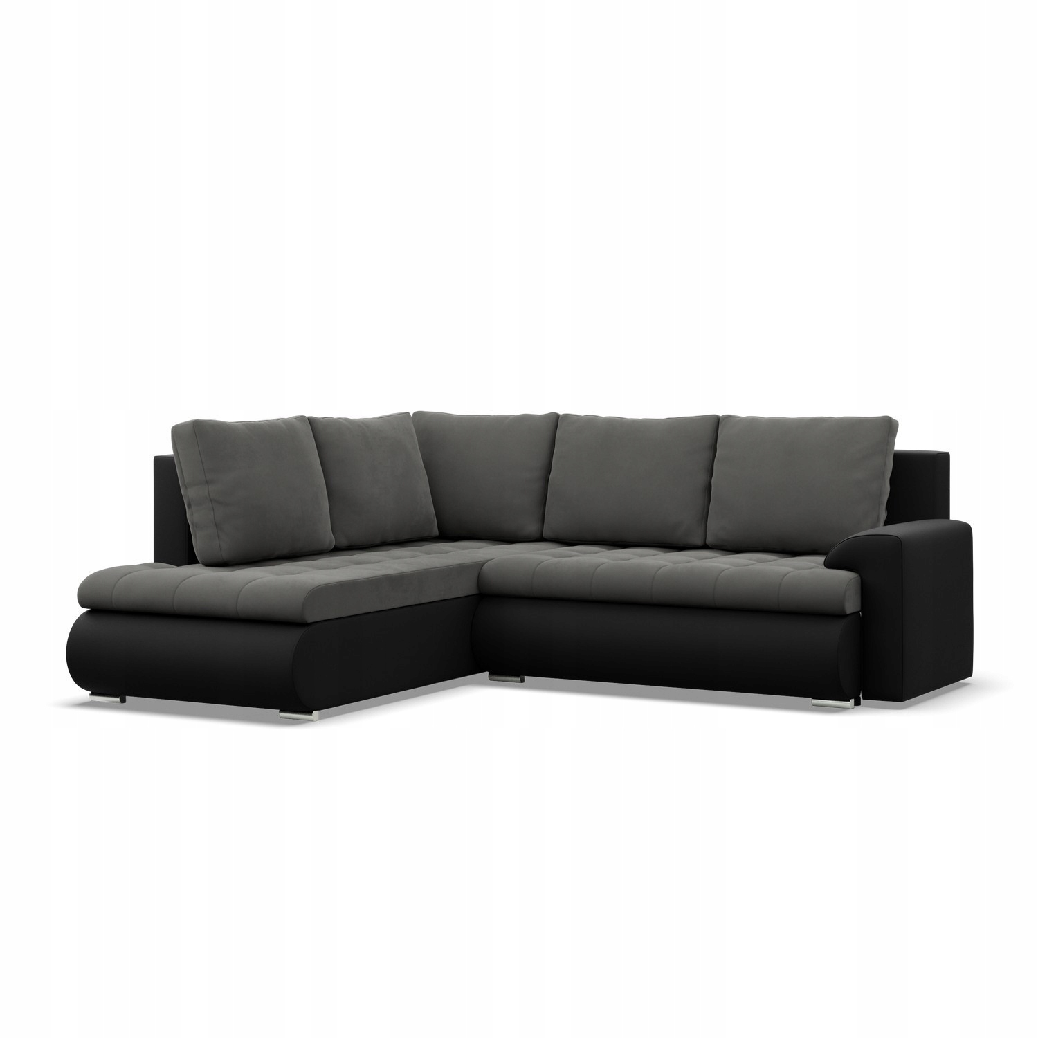 NAROŻNIK FORESTA XL POPIEL CZARNY KANAPA Rozkładana Rogówka Wygodna