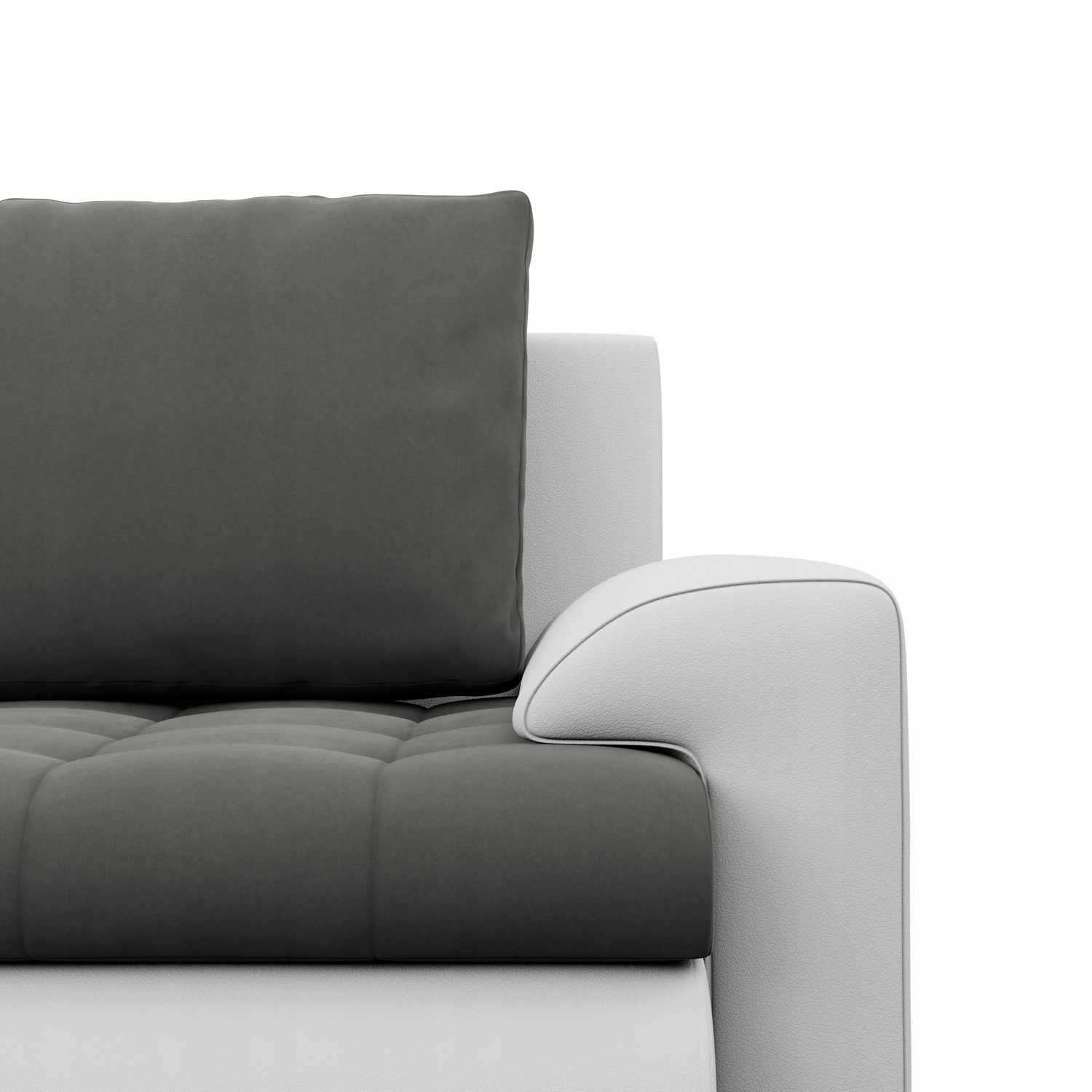 NAROŻNIK FORESTA XXL Z OTOMANĄ POPIEL BIAŁY KANAPA Rogówka