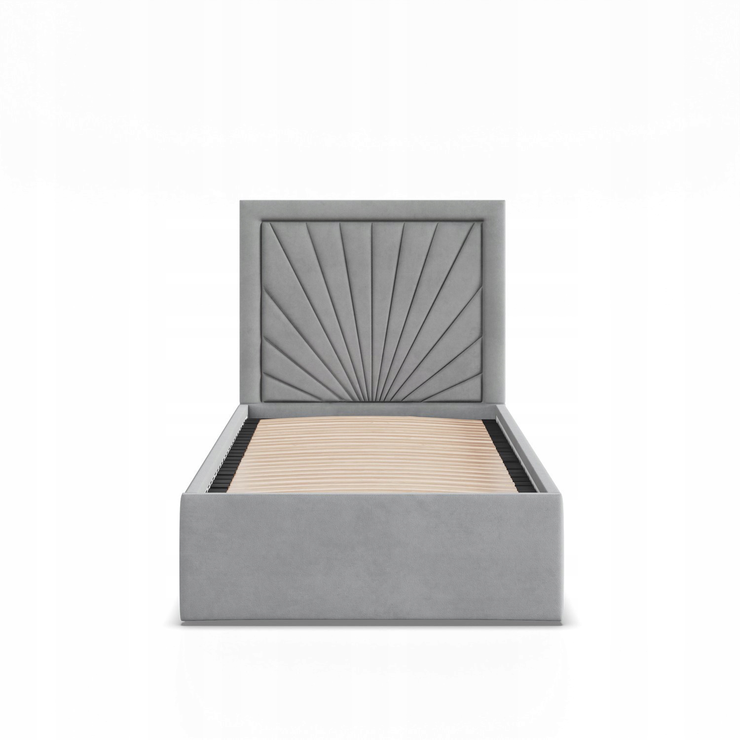 Łóżko Ramowe VASTO JASNY SZARY JEDNOOSOBOWE Tapicerowane Pojedyncze VELVET