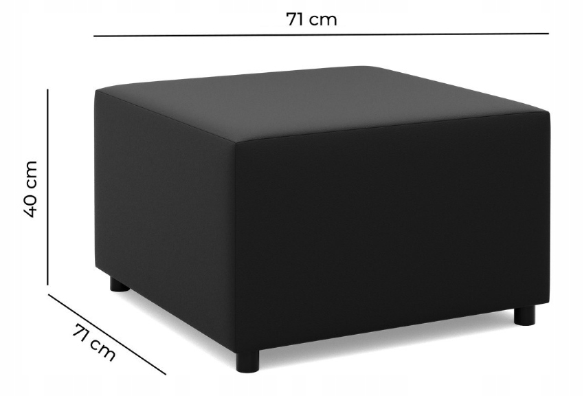 PUFA LUNA BRĄZOWA 70x70 Podnóżek PUF