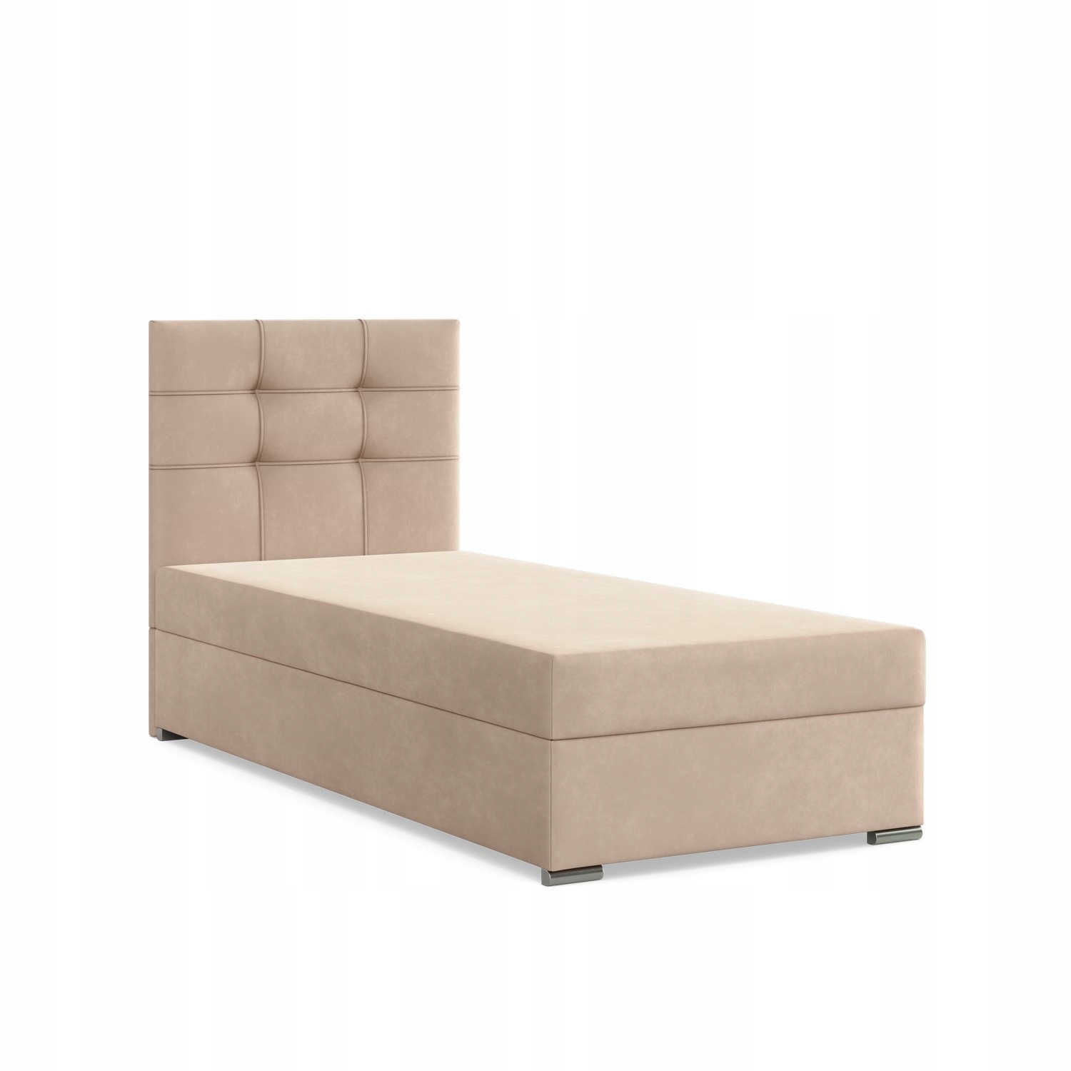 Łóżko ELDA JEDNOOSOBOWE Tapicerowane Pojedyncze VELVET BEŻOWE
