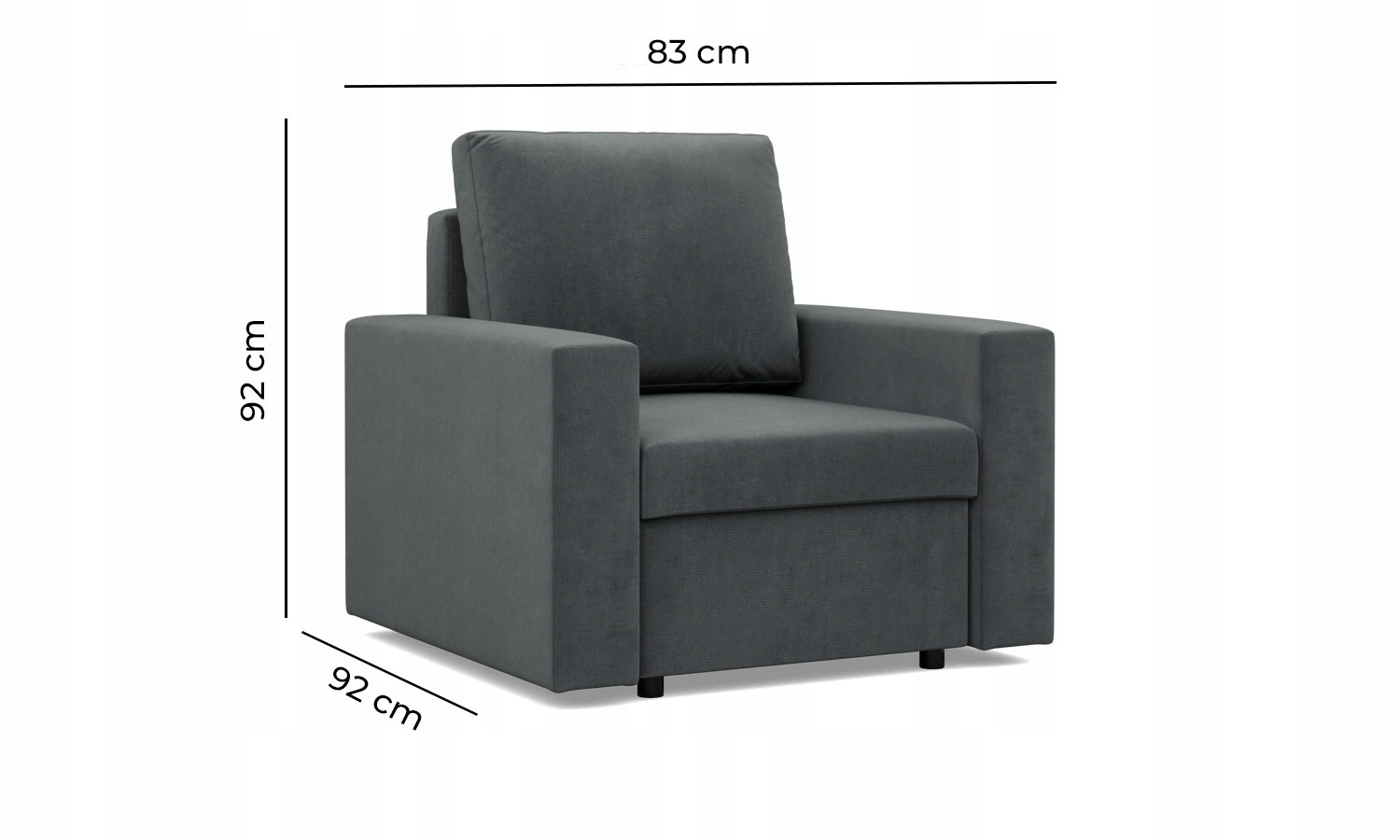 FOTEL NEO CIEMNY SZARY POSO Wygodny Elegancki BONELL SZTRUKS