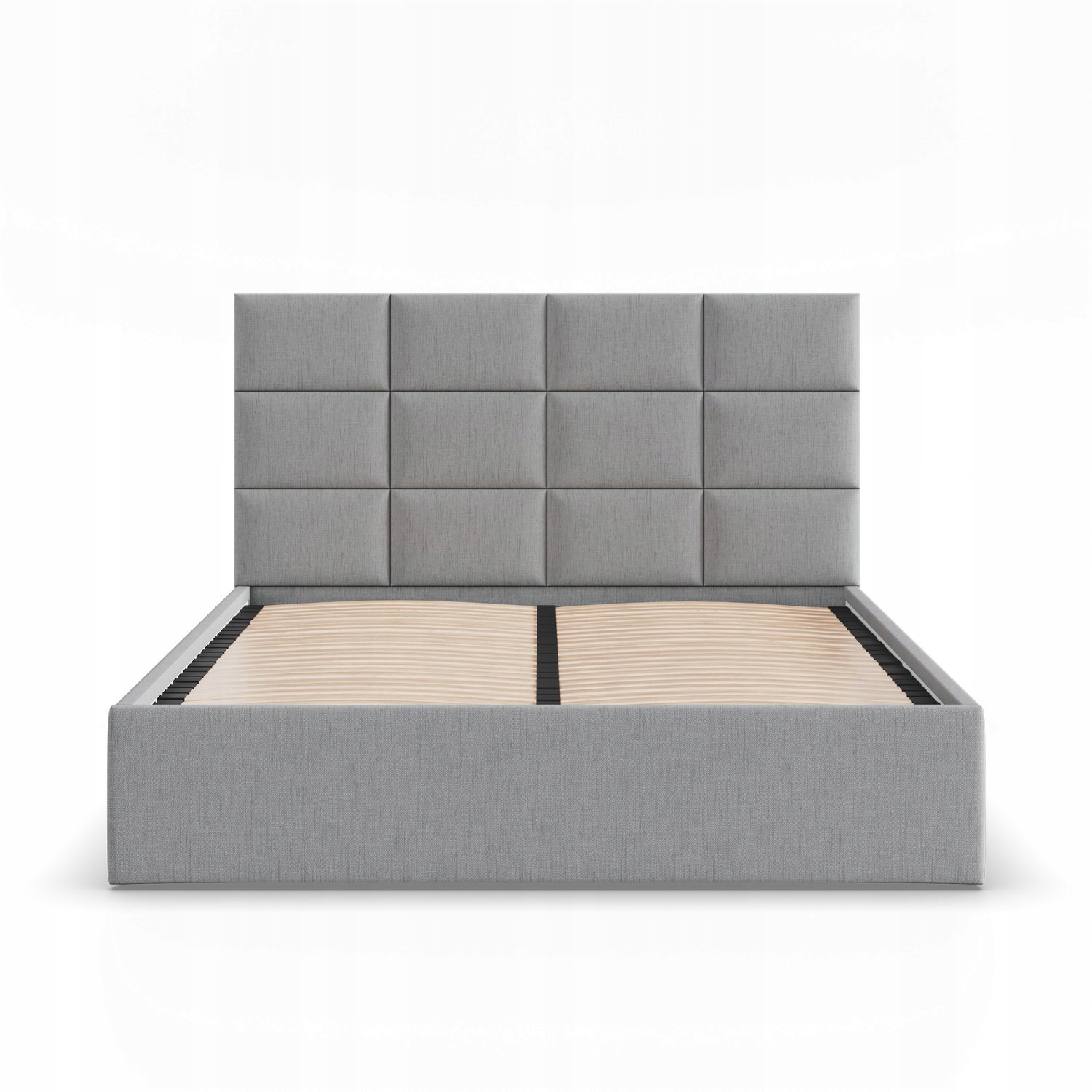 Łóżko Ramowe YORK JASNY SZARY Tapicerowane Podwójne 160x200