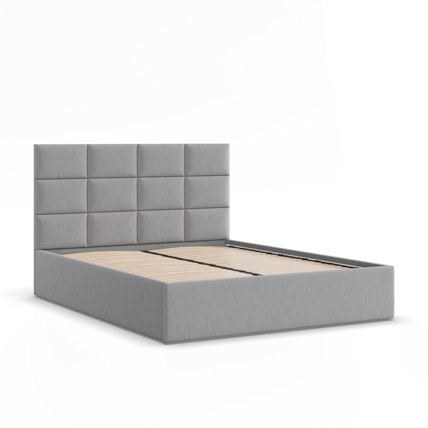 Łóżko Ramowe YORK JASNY SZARY Tapicerowane Podwójne 160x200