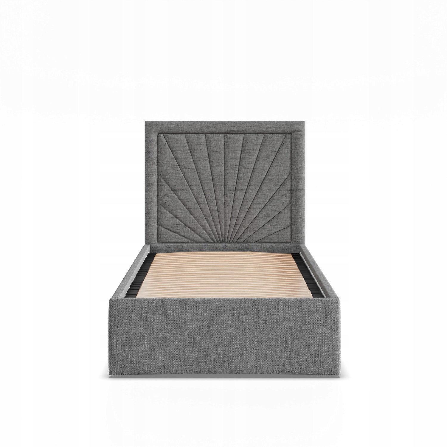 Łóżko Ramowe VASTO CIEMNY SZARY JEDNOOSOBOWE Tapicerowane Pojedyncze