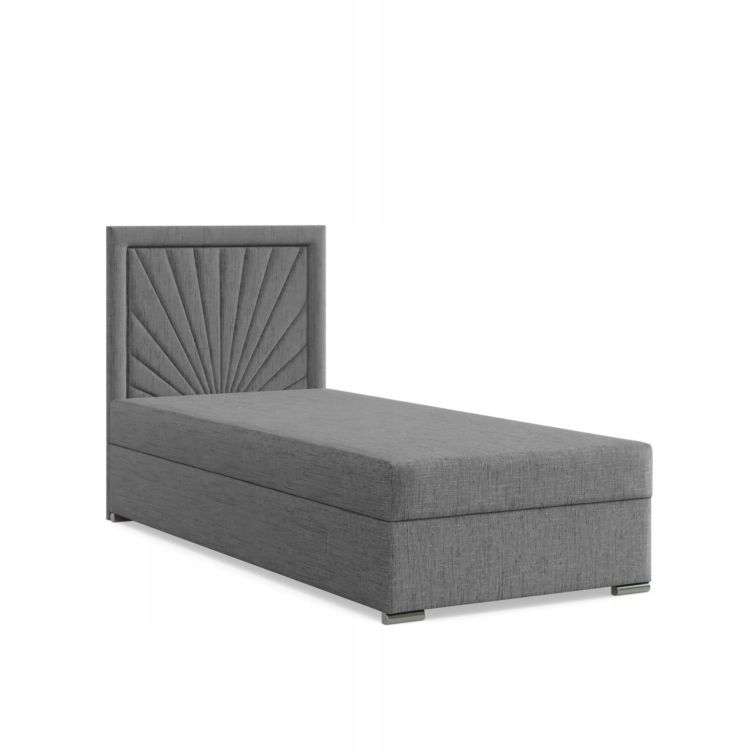 Łóżko Kontynentalne VICENZA JEDNOOSOBOWE Pojedyncze CIEMNY SZARY