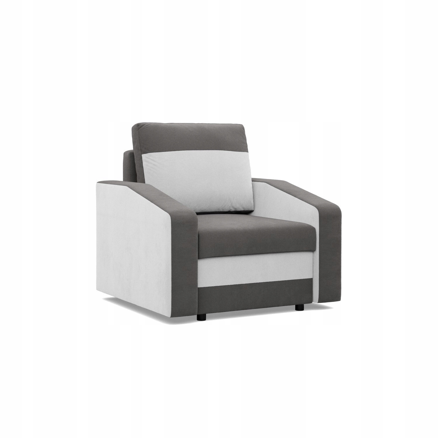 FOTEL ORION SZARY BIAŁY Wygodny Nowoczesny PIANKA