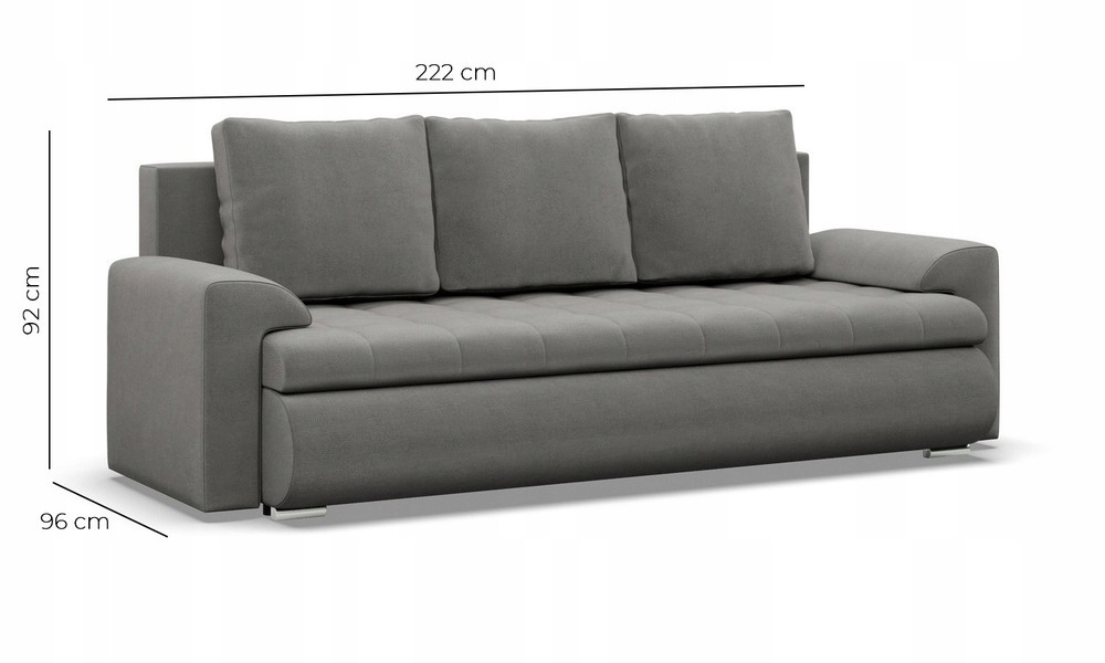 KANAPA FORESTA PLECIONKA BIAŁY POPIEL Rozkładana Wygodna Funkcja Spania