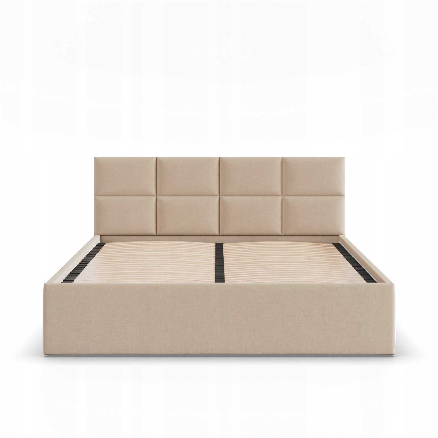 Łóżko Ramowe BORGO BEŻOWE Tapicerowane Podwójne 180x200