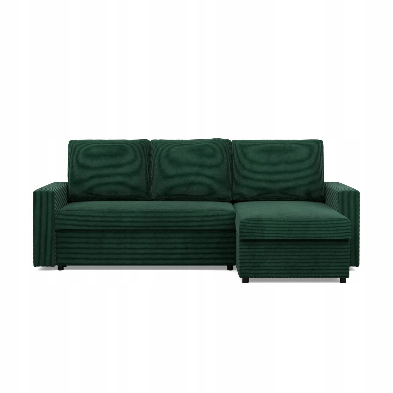 KANAPA NAROŻNIK NEO CIEMNY ZIELONY Nowoczesny Rozkładana POSO SZTRUKS