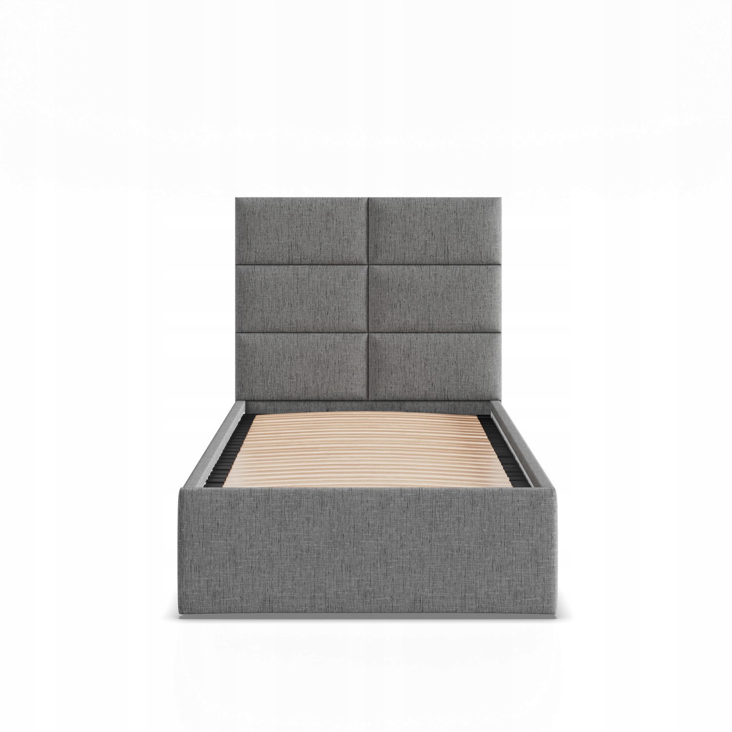 Łóżko Ramowe YORK JEDNOOSOBOWE Tapicerowane Pojedyncze CIEMNY SZARY