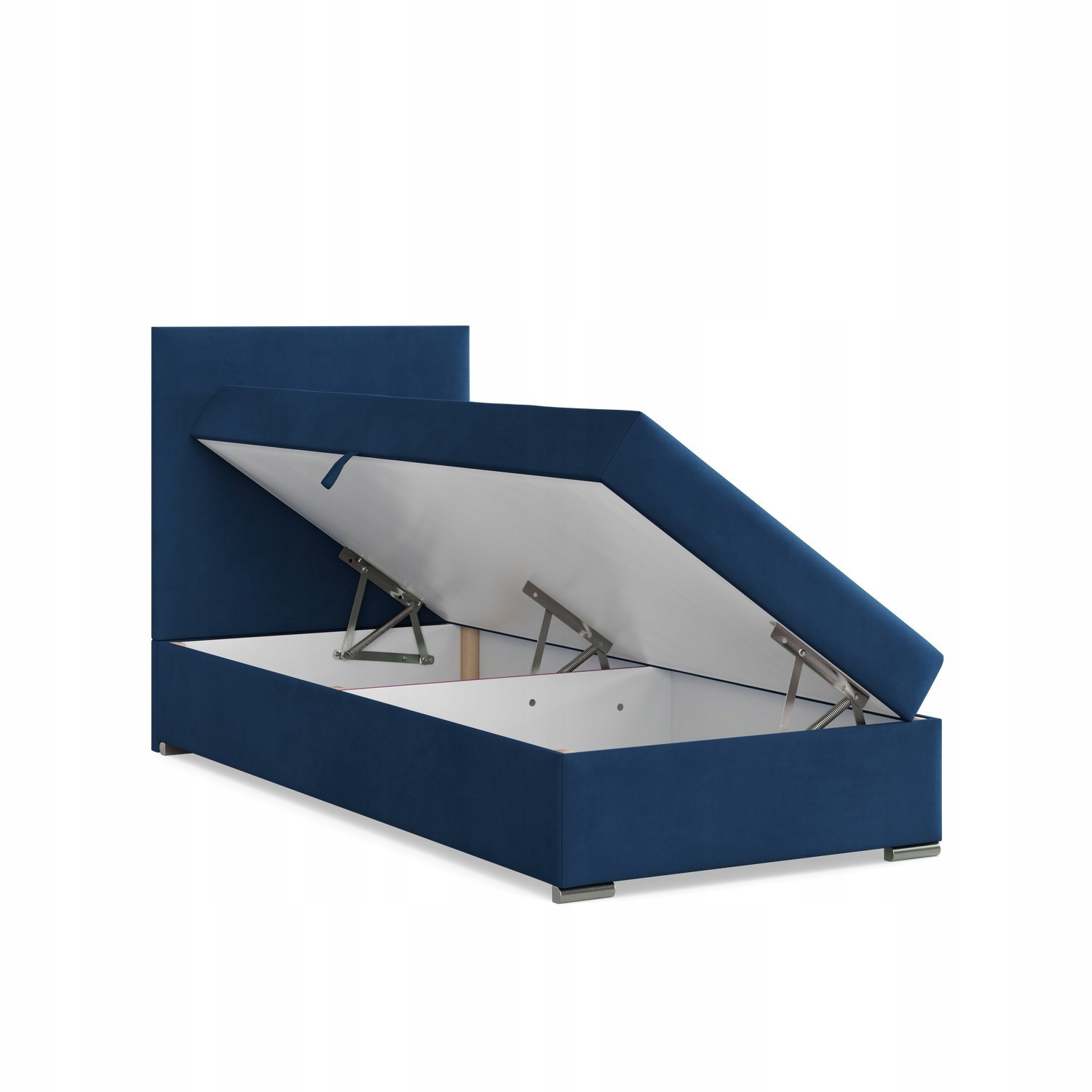 Łóżko Kontynentalne VICENZA JEDNOOSOBOWE Pojedyncze VELVET NIEBIESKIE