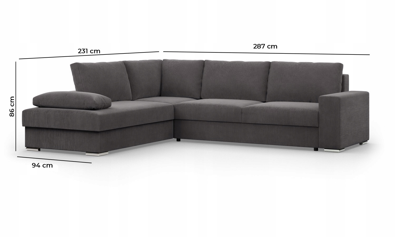 NAROŻNIK VELANO CIEMNY ZIELONY Rogówka KANAPA Rozkładana z Funkcją Spania