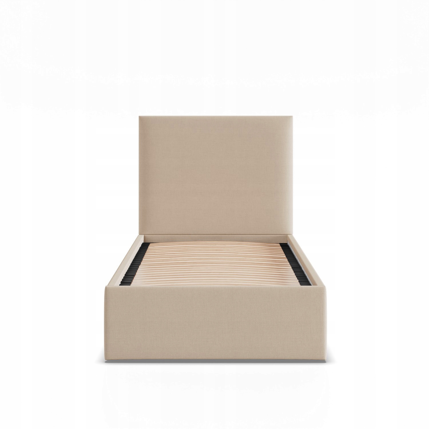 Łóżko Ramowe PAOLA BEŻOWE JEDNOOSOBOWE Tapicerowane Pojedyncze