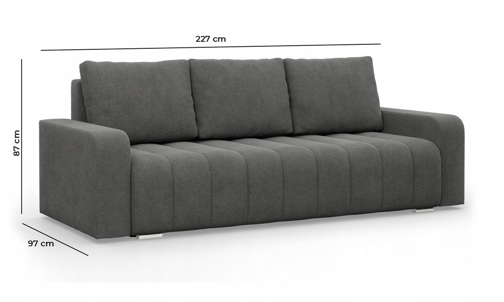 KANAPA ABRIELLE BIAŁA Kremowa Rozkładana Wygodna Funkcja Spania Sofa