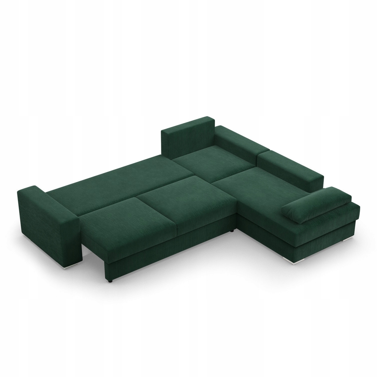 NAROŻNIK VELANO CIEMNY ZIELONY Rogówka KANAPA Rozkładana z Funkcją Spania